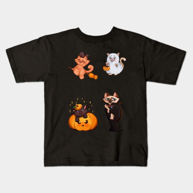 Meoween stickers 3 Kids T-Shirt by ArtInPi